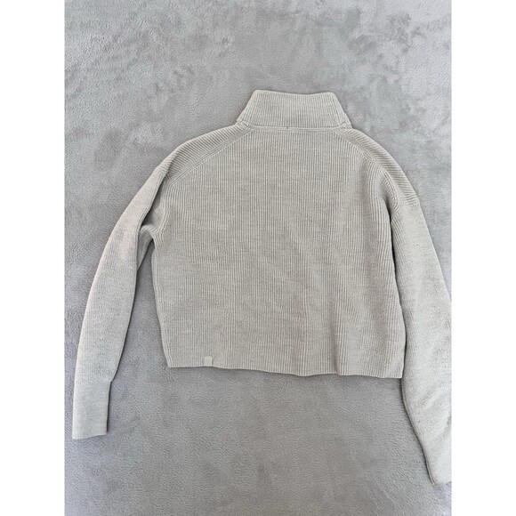 Lululemon 4 Merino Wool-Blend Ribbed Crewneck Sweater Heathered Natural Ivory - Picture 9 of 11